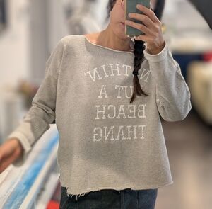 Billabong Textured Gray raw Edged Sweatshirt